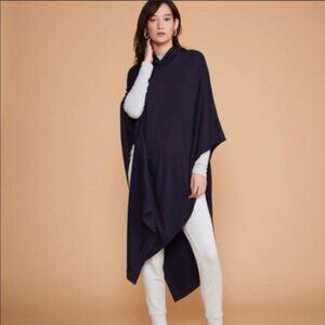 Lou & Grey Signature Soft Long Poncho Navy XS/S